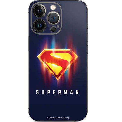 Superman 2025 Energy Shield Neon Emblem iPhone 14 Pro Skin